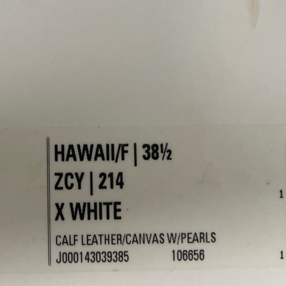 JIMMY CHOO Hawaii Calf Leather/ Canvas White Pearl Women’s Sneakers - Picture 8 of 8